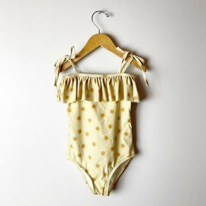 *NWT* RYLEE + CRU Girls 6-7 Suns Tie Ruffle One Piece Swimsuit Butter